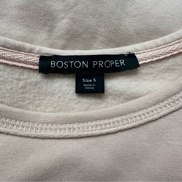 Boston Proper Bell Sleeve Mini Sweatshirt Dress Or Tunic SZ Small Light Link EUC - Picture 2 of 7